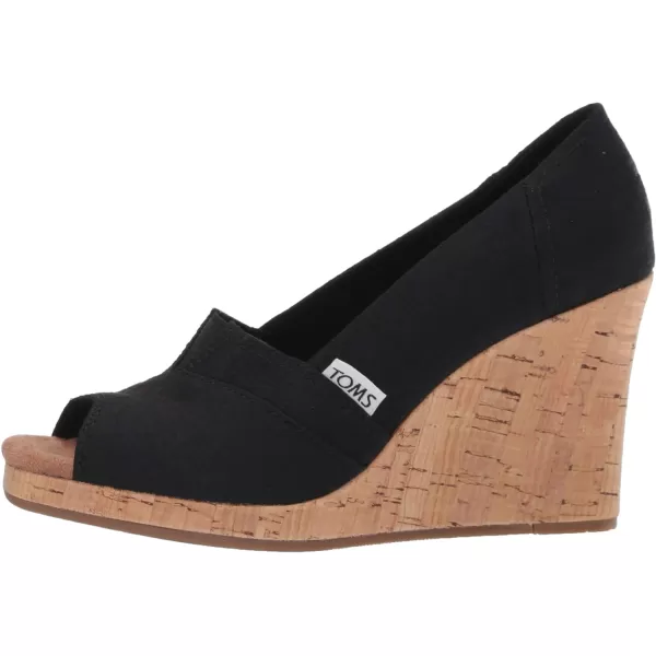 TOMS Womens Classic Espadrille Wedge SandalBlack Scattered Woven