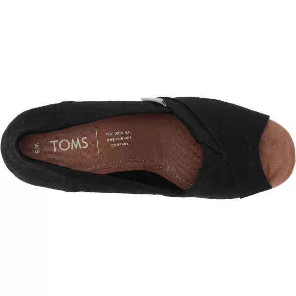 TOMS Womens Classic Espadrille Wedge SandalBlack Scattered Woven
