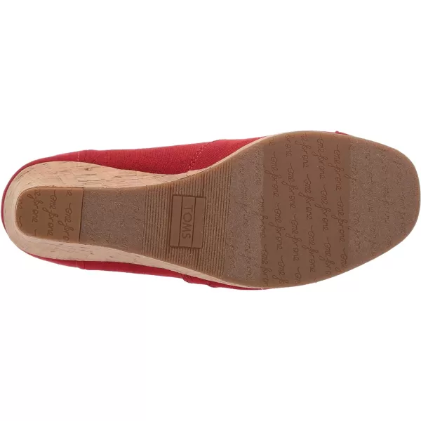 TOMS Womens Classic Espadrille Wedge SandalRed Crosshatch Jacquard