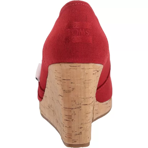 TOMS Womens Classic Espadrille Wedge SandalRed Crosshatch Jacquard