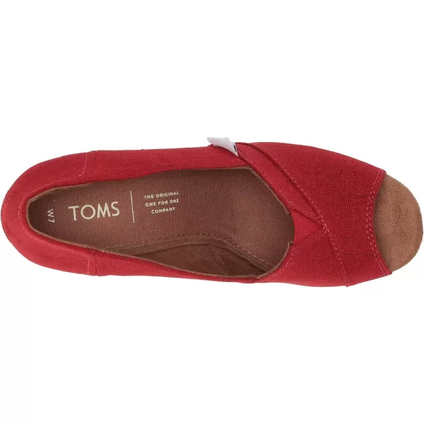 TOMS Womens Classic Espadrille Wedge SandalRed Crosshatch Jacquard