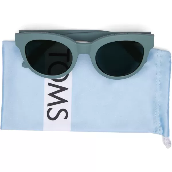 TOMS Womens Florentin Round SunglassesMatte Sage Steel WSoft Touch FinishGreen Grey