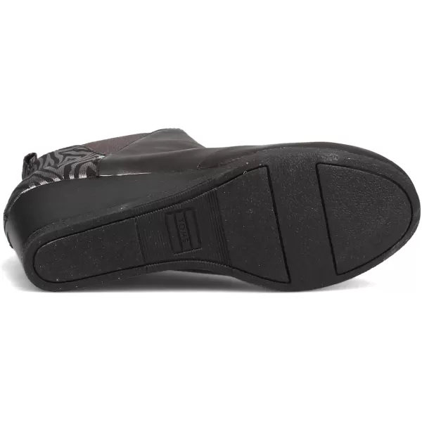 TOMS Womens Kelsey Ankle BootBlack LeatherZebra Shimmer