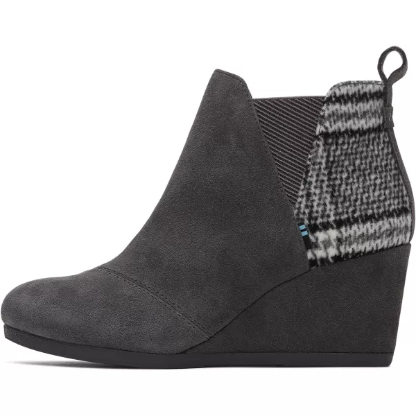 TOMS Womens Kelsey Ankle BootForged Iron Grey SuedePlaid