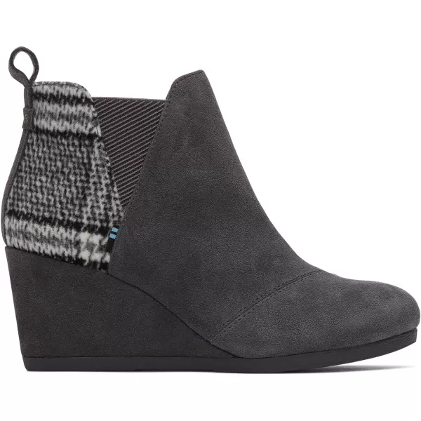 TOMS Womens Kelsey Ankle BootForged Iron Grey SuedePlaid
