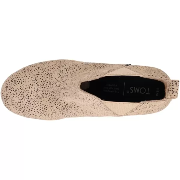TOMS Womens Kelsey Ankle BootSand Tiny Cheetah Printed Suede