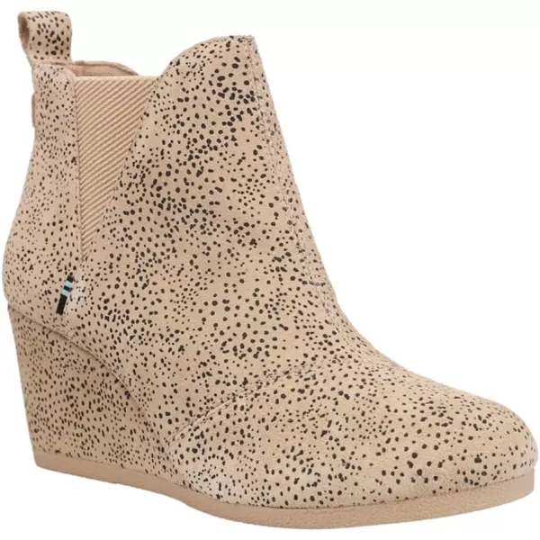 TOMS Womens Kelsey Ankle BootSand Tiny Cheetah Printed Suede