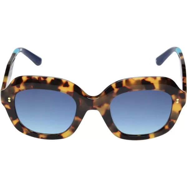TOMS Womens Mariska Oversized SunglassesBlonde TortoiseBlue Double Gradient