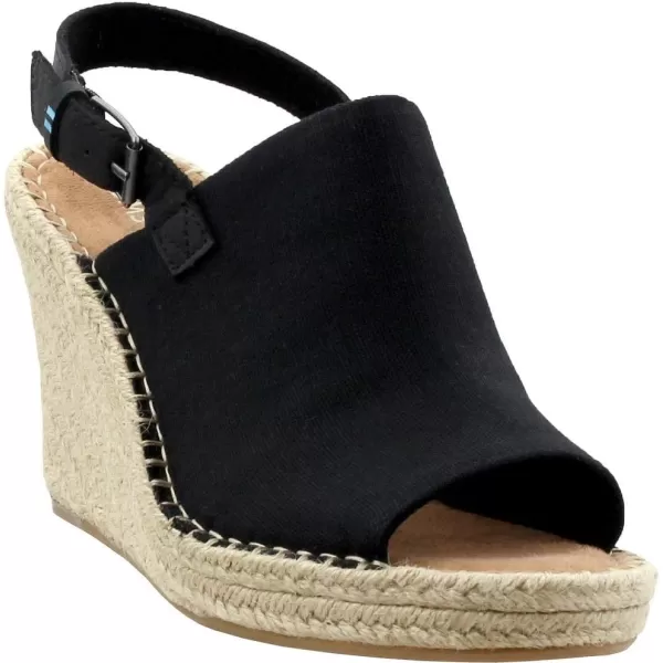 TOMS Womens Monica Wedge EspadrilleBlack
