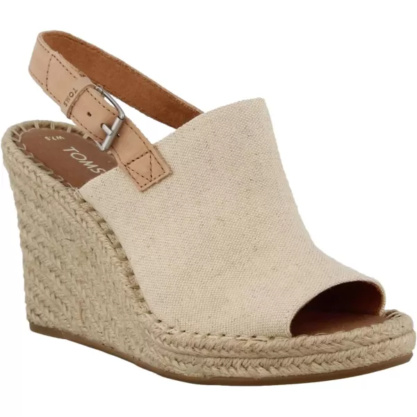 TOMS Womens Monica Wedge EspadrilleNatural HempLeather