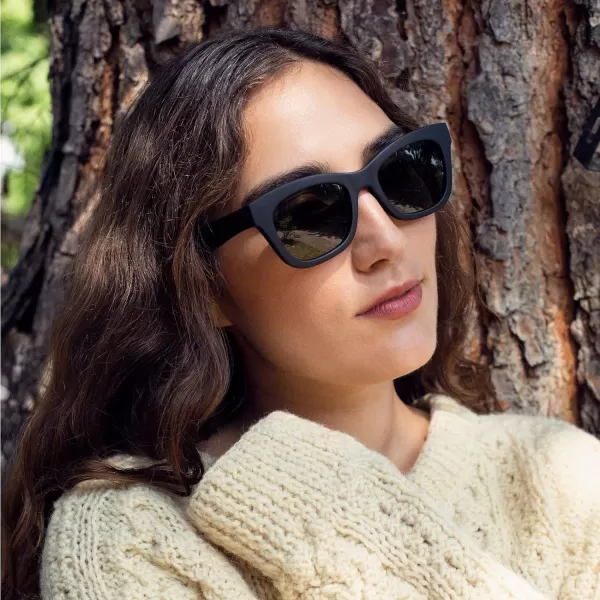 TOMS Womens Rectangular SunglassesMatte BlackBottle Green