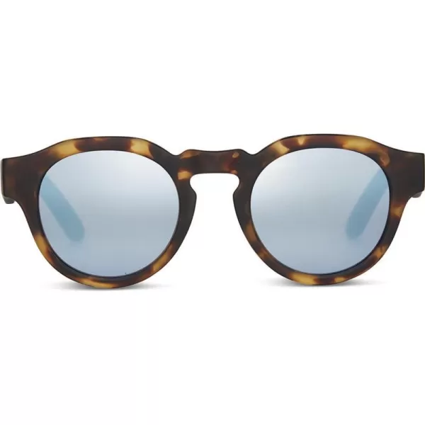 TOMS Bryton Round SunglassesMatte Blonde TortoiseDeep Blue Mirror