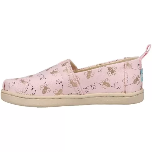 TOMS Girls Alpargata Loafer FlatBarely Pink Bee Mine Foil Print