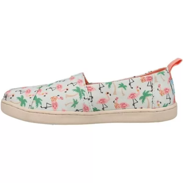 TOMS Girls Alpargata Loafer FlatSoft Blue Hawaiian Flamingos