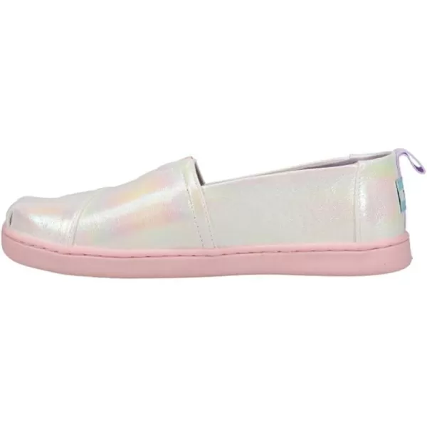 TOMS Girls Alpargata Loafer FlatWhite Multi Iridescent Stripe