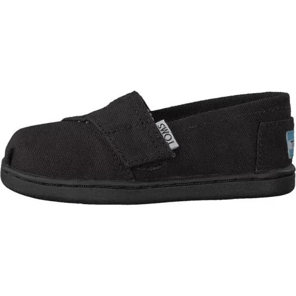 TOMS Girls Alpargata Tiny SlipOn  ToddlerBlack Canvas