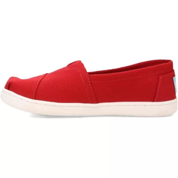 TOMS Girls Alpargata Tiny SlipOn  ToddlerRed Canvas