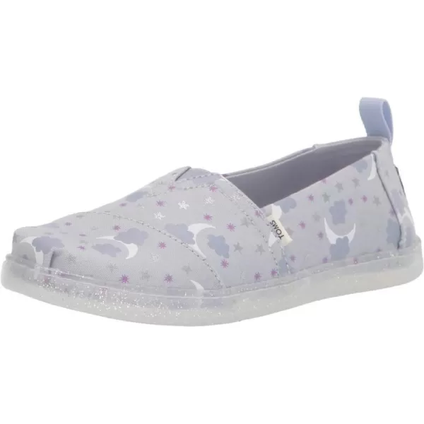 TOMS Kids Girls Alpargata Glitter Slip On Flats Casual  PinkArctic Ice