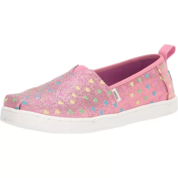 TOMS Kids Girls Alpargata Glitter Slip On Flats Casual  PinkMulti