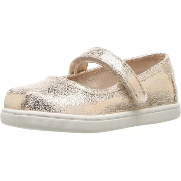 TOMS Silver Iridescent Glimmer Tiny Mary Jane Flat 10011521Rose Gold