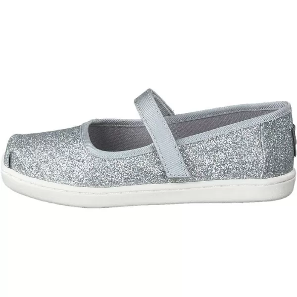TOMS Silver Iridescent Glimmer Tiny Mary Jane Flat 10011521Silver Iridescent Glimmer