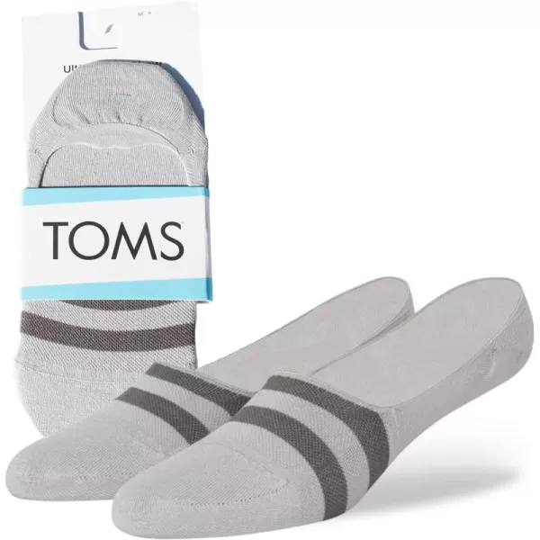 TOMS Ultimate No Show Socks NonSlip Low Cut Invisible Single PairGrey
