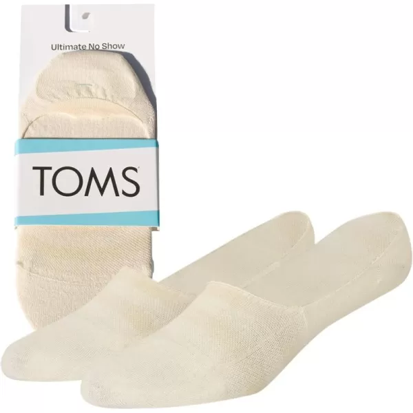 TOMS Ultimate No Show Socks NonSlip Low Cut Invisible Single PairOffwhite