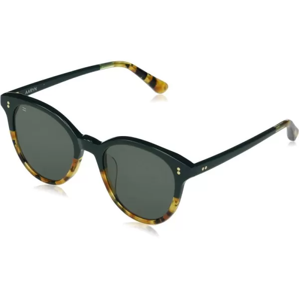TOMS Womens Aaryn Round SunglassesAmazon Green TortoiseGreen Grey