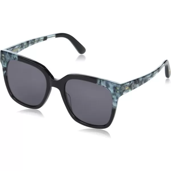 TOMS Womens Aaryn Round SunglassesBlue Multi LaminationDark Grey