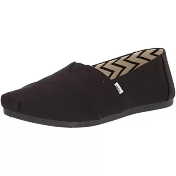 TOMS Womens Alpargata Recycled Cotton Canvas Loafer FlatBlack