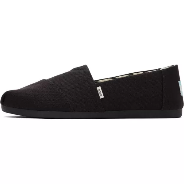 TOMS Womens Alpargata Recycled Cotton Canvas Loafer FlatBlackBlack Recycled Cotton Canvas