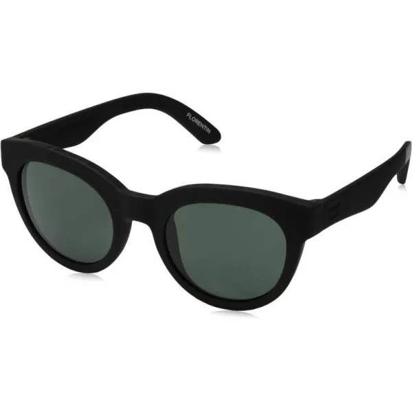 TOMS Womens Florentin Round SunglassesMatte BlackGreen Grey