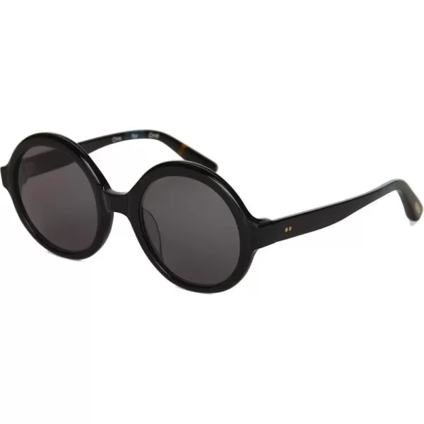 TOMS Womens Harlow Oversized SunglassesShiny BlackDark Grey