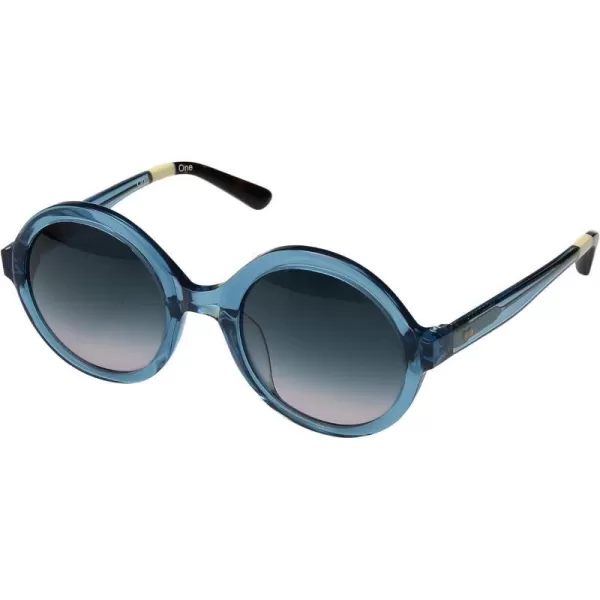 TOMS Womens Harlow Oversized SunglassesTeal CrystalAqua Blush Gradient
