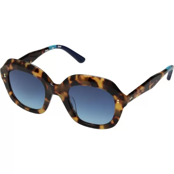 TOMS Womens Mariska Oversized SunglassesBlonde TortoiseBlue Double Gradient