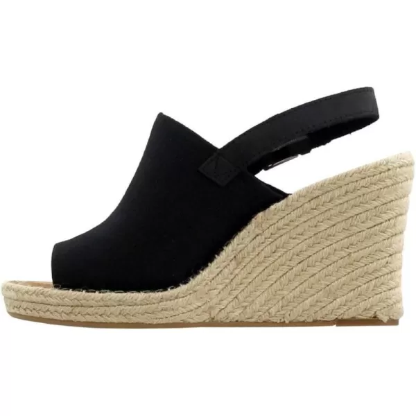 TOMS Womens Monica Wedge EspadrilleBlack