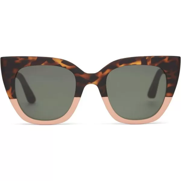 TOMS Womens Sydney Cat Eye SunglassesMatte Blonde Tortoise Coral FadeGreen Grey