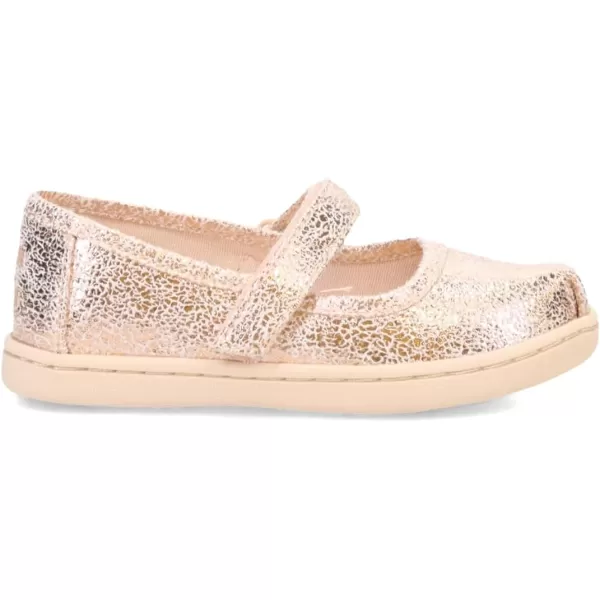 TOMS Girls Tiny Mary Jane  ToddlerCrackle Foil Gold