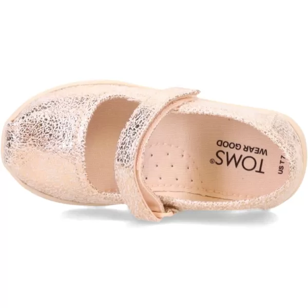 TOMS Girls Tiny Mary Jane  ToddlerCrackle Foil Gold