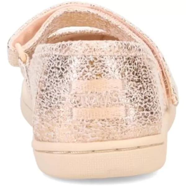 TOMS Girls Tiny Mary Jane  ToddlerCrackle Foil Gold