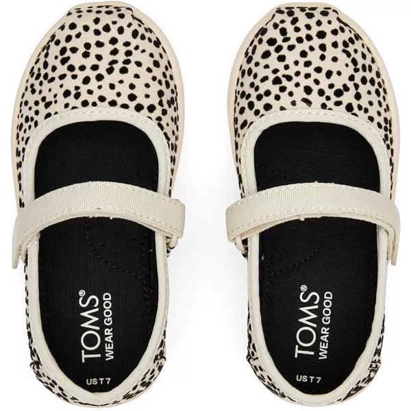 TOMS Girls Tiny Mary Jane  ToddlerFog Flocked Mini Cheetah