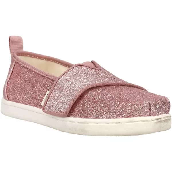 TOMS Kids Girls Alpargata Glitter Slip On Flats Casual  RedPink Glitter