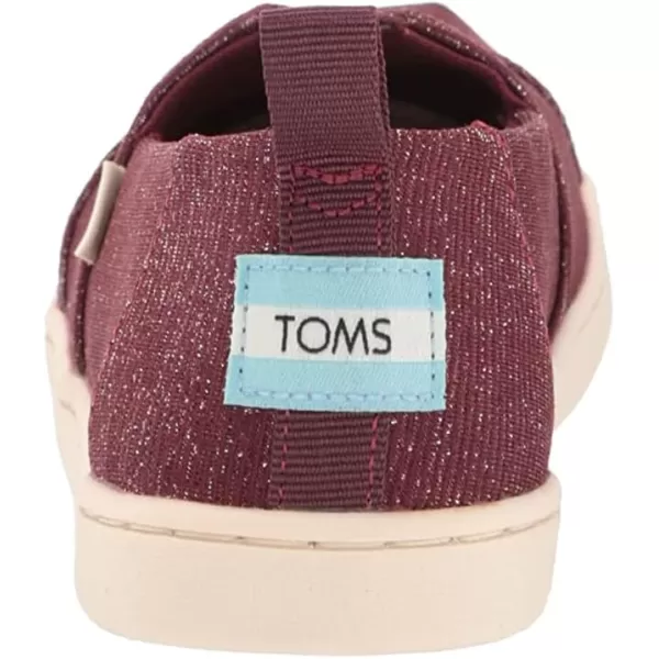 TOMS Kids Girls Alpargata Glitter Slip On Flats Casual  RedRed