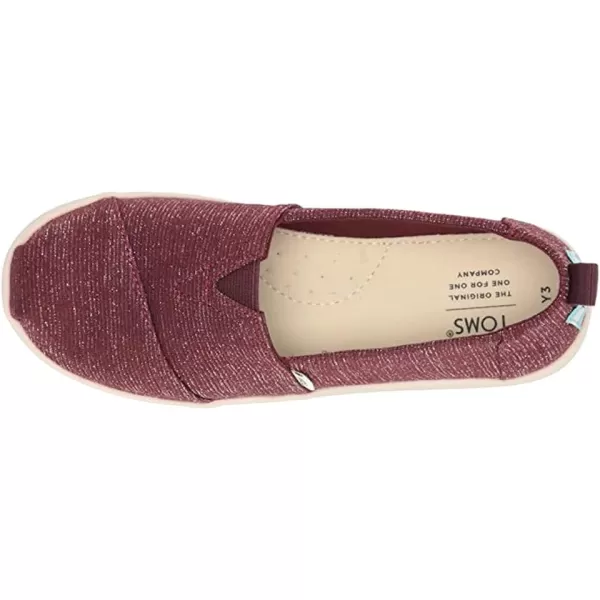 TOMS Kids Girls Alpargata Glitter Slip On Flats Casual  RedRed