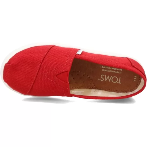 TOMS UnisexChild Classic Alpargata SneakerRed Canvas