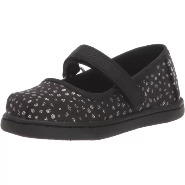 TOMS Girls Tiny Mary Jane  ToddlerBlack Foil Dot Microfiber