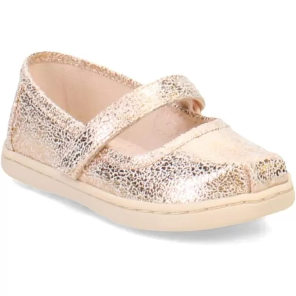 TOMS Girls Tiny Mary Jane  ToddlerCrackle Foil Gold