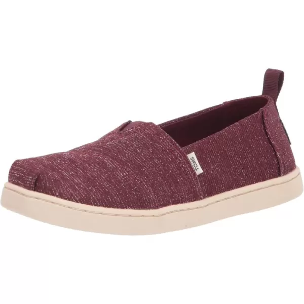 TOMS Kids Girls Alpargata Glitter Slip On Flats Casual  RedRed