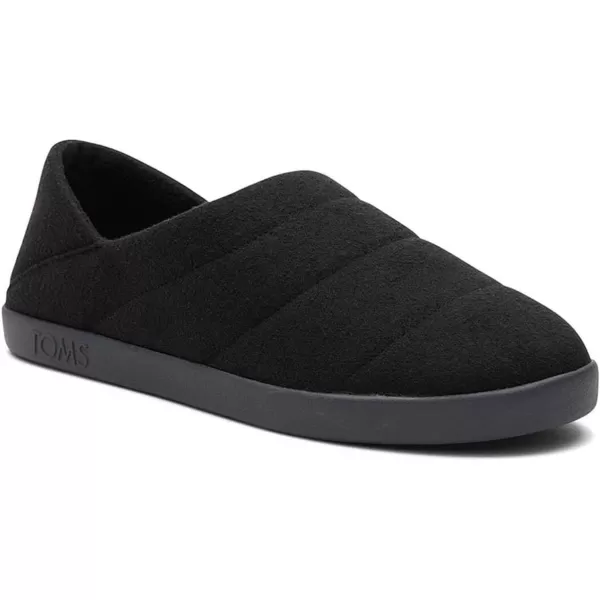 TOMS Mens Ezra Faux Fur Scuff Casual Slippers Casual  GreyBlack FeltFleece