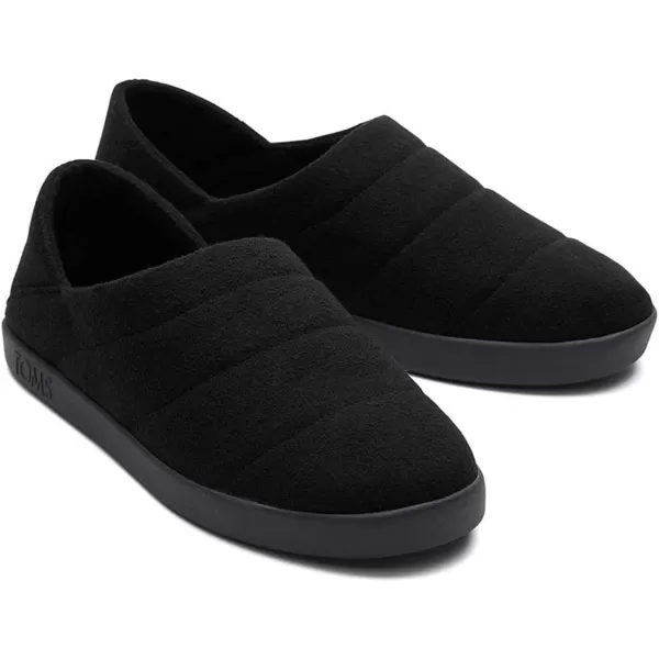 TOMS Mens Ezra Faux Fur Scuff Casual Slippers Casual  GreyBlack FeltFleece